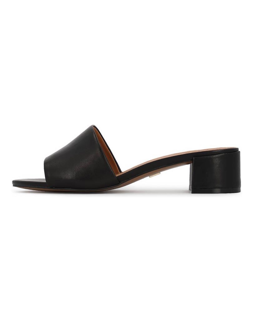 Kazar-Black-leather-mules-with-a-wide-heel-černá