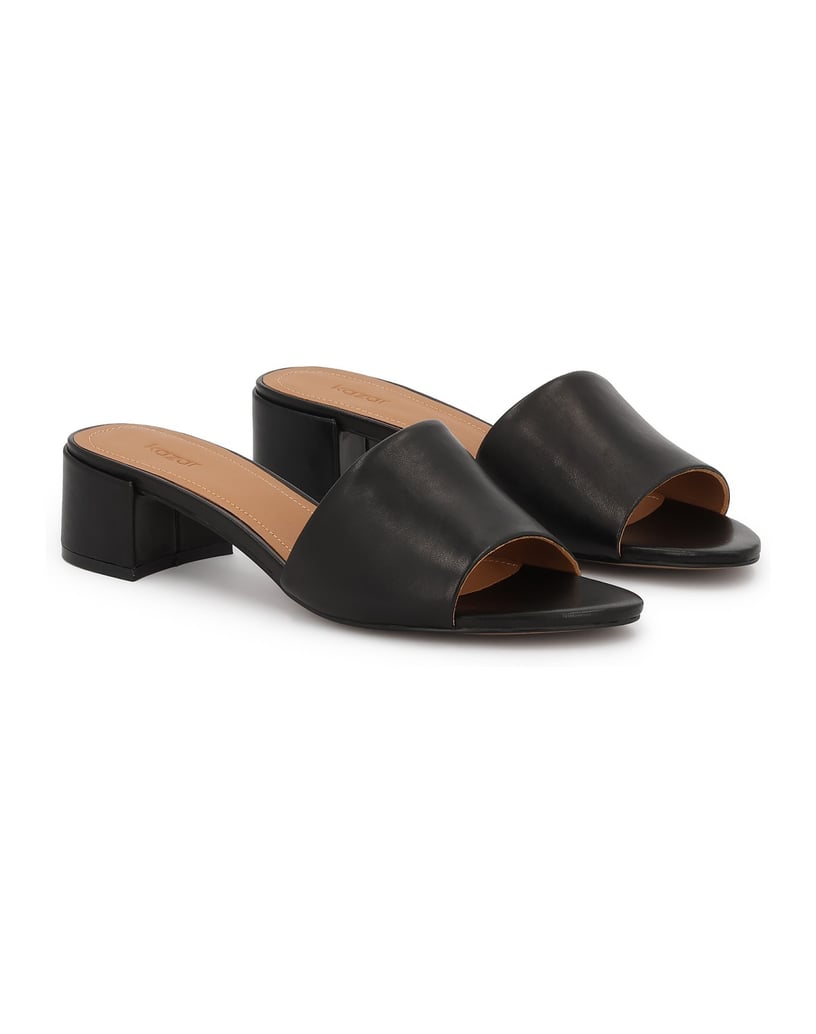Kazar-Black-leather-mules-with-a-wide-heel-černá