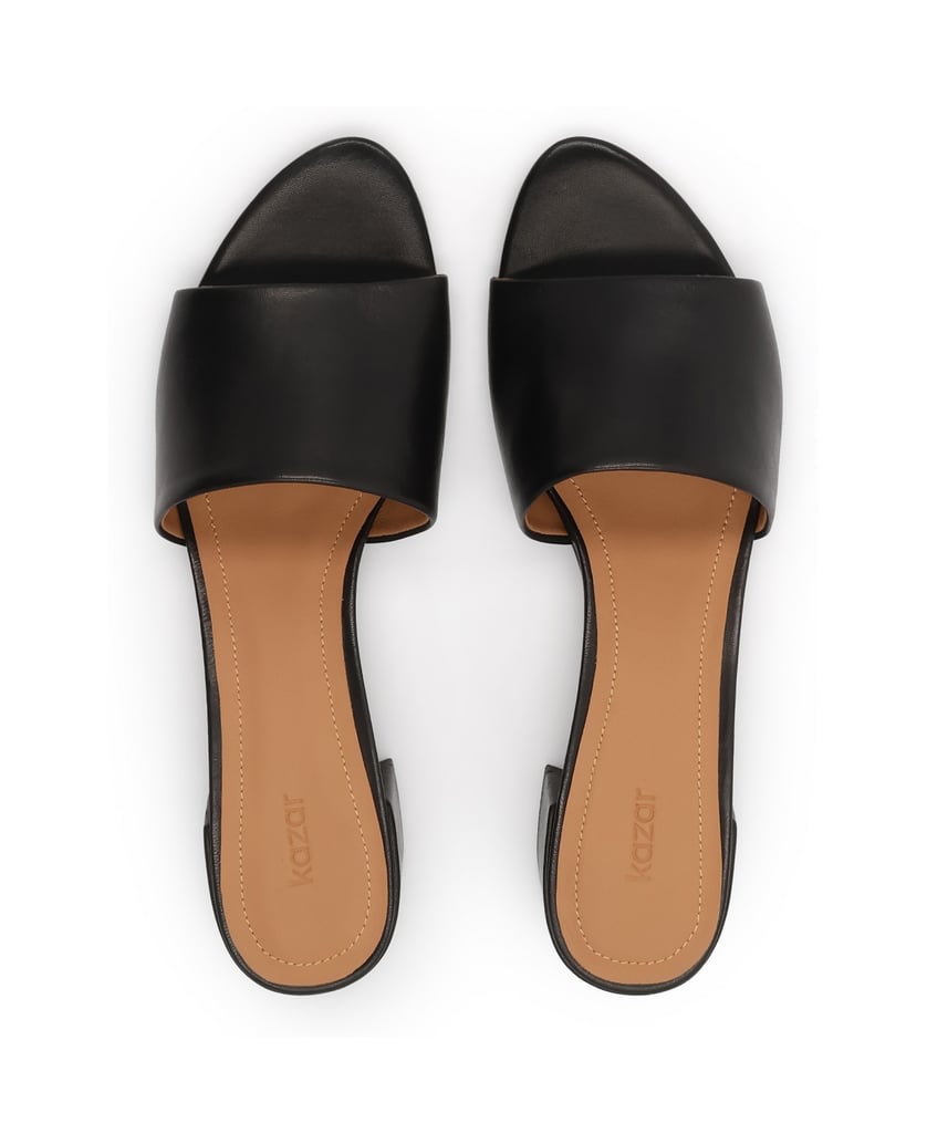 Kazar-Black-leather-mules-with-a-wide-heel-černá