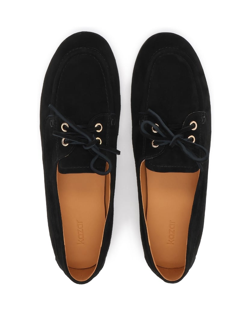 Kazar-Black-suede-lace-up-shoes-černá