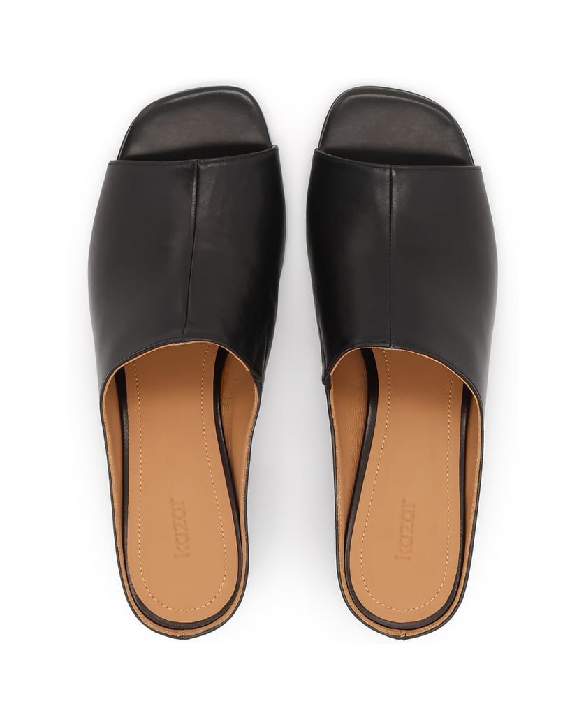 Kazar-Leather-black-mules-with-a-wide-heel-čierna
