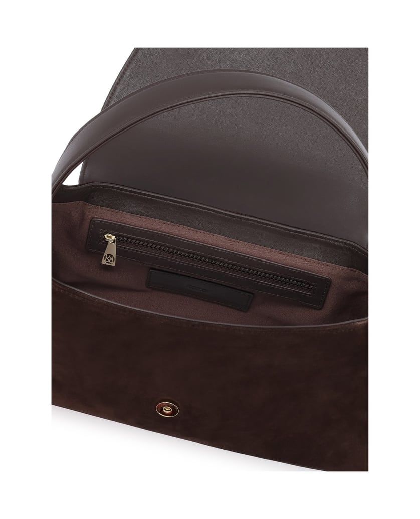 Kazar-Dark-brown-suede-handbag-tmavě-hnědá