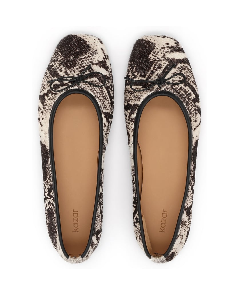 Kazar-Patterned-leather-ballerinas-with-natural-hair-finish-tmavě-hnědá