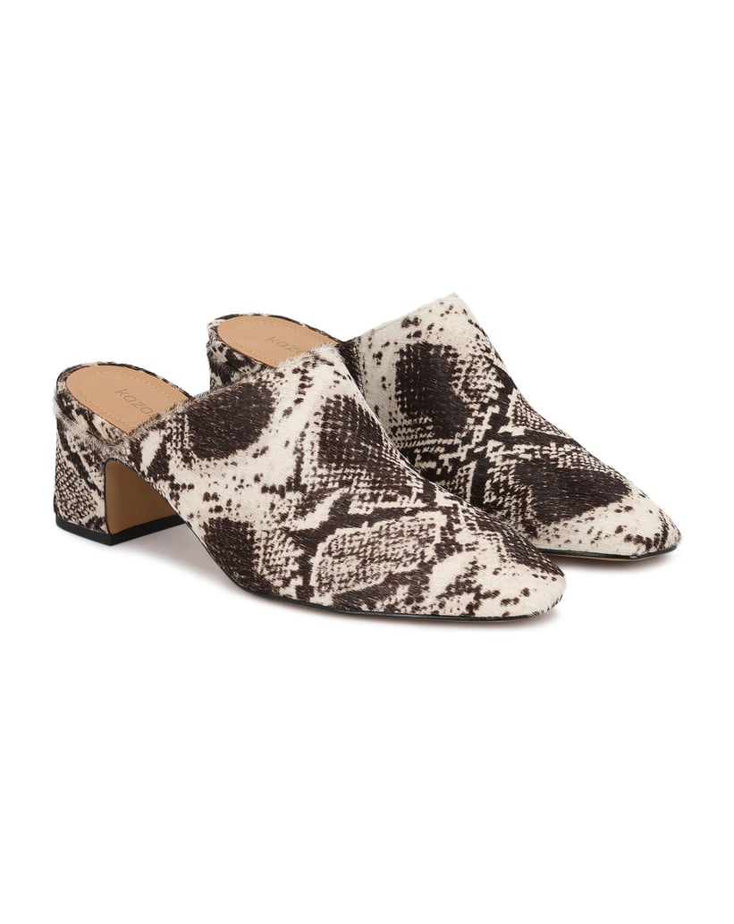 Kazar-Mules-made-of-patterned-leather-with-natural-hair-finish-tmavě-hnědá