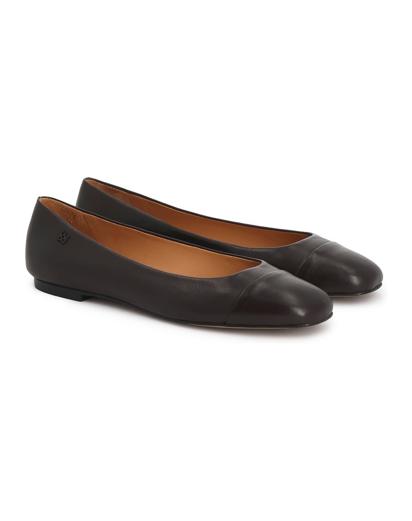 Kazar-Dark-brown-ballerinas-with-an-overlapping-nose-piece-tmavá-hnedá