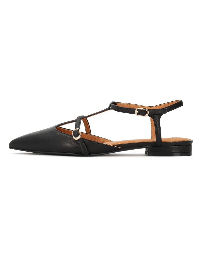 Kazar-Flat-semi-open-toe-pumps-with-straps-černá