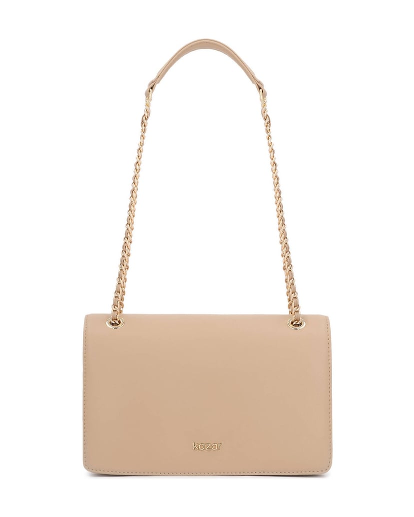 Kazar-Beige-chain-handbag-béžová