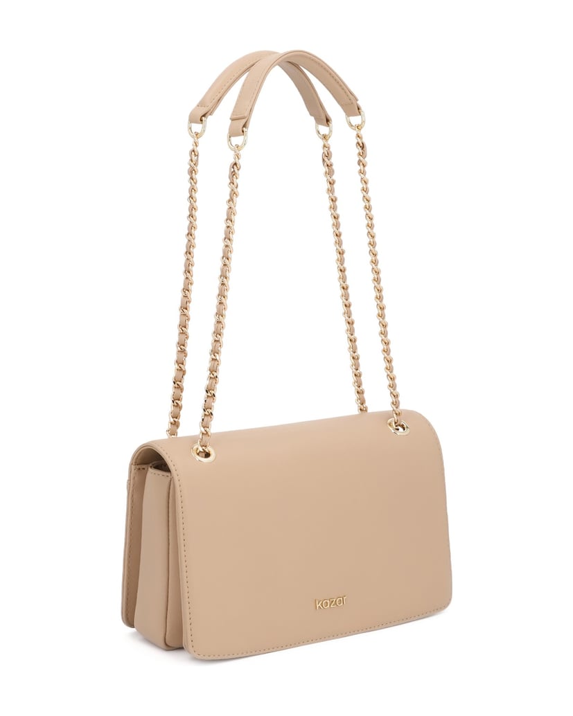 Kazar-Beige-chain-handbag-béžová