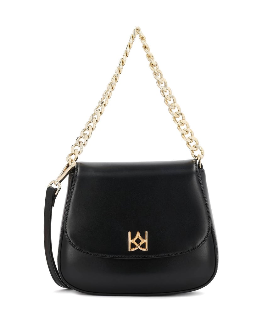 Kazar-Leather-handbag-with-chain-and-strap-černá