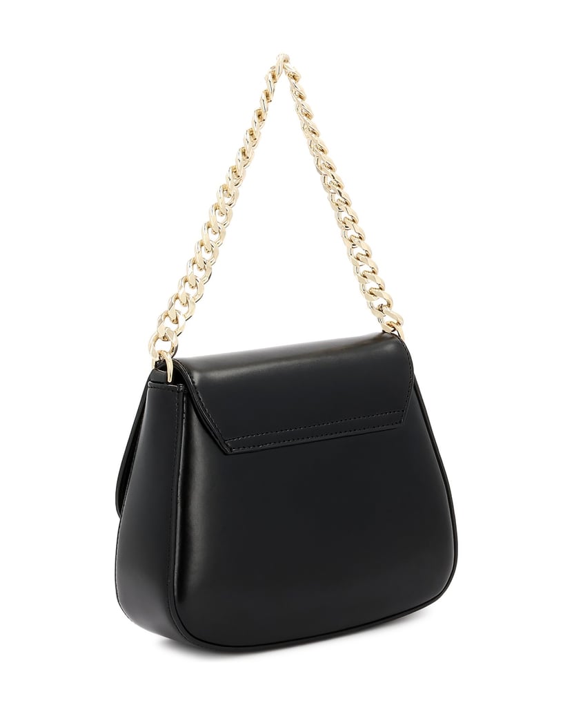 Kazar-Leather-handbag-with-chain-and-strap-černá