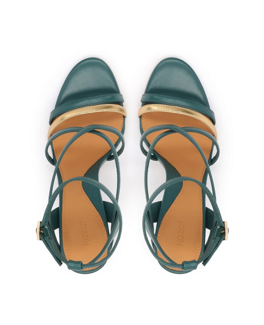 Kazar-Leather-sandals-in-a-unique-color-zelená