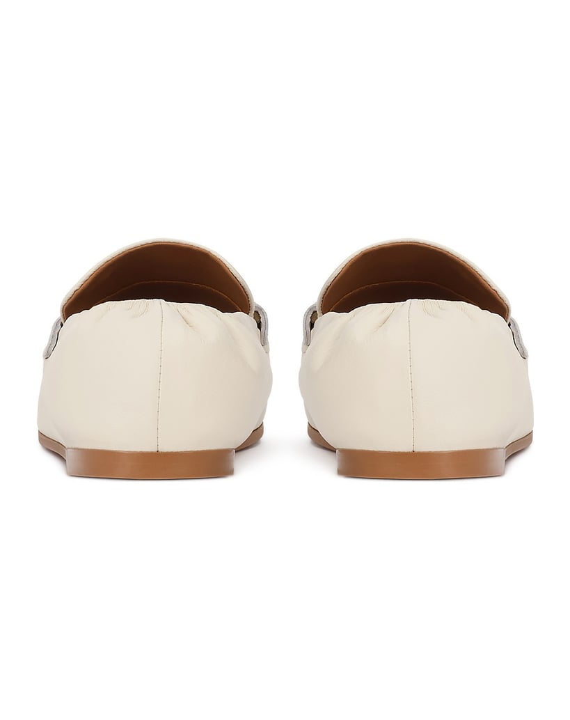 Kazar-Halbschuhe-aus-Leder-in-gebrochenem-Weiß-mit-einer-Schleife-weiss