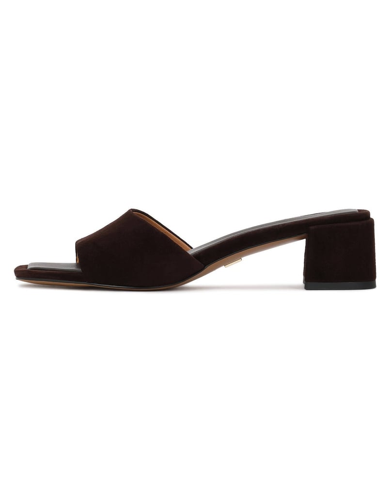 Kazar-Brown-suede-mules-with-a-wide-heel-tmavá-hnedá