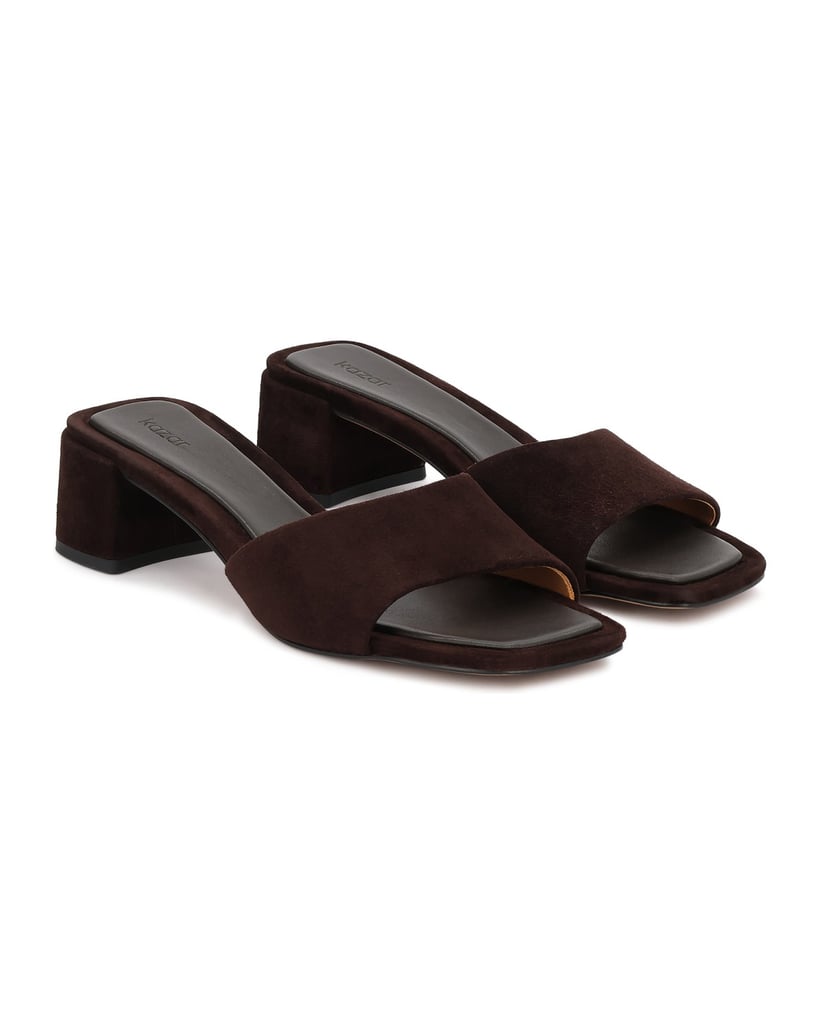 Kazar-Brown-suede-mules-with-a-wide-heel-tmavá-hnedá