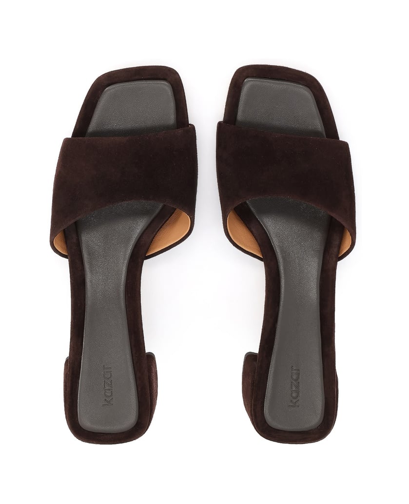 Kazar-Brown-suede-mules-with-a-wide-heel-tmavá-hnedá