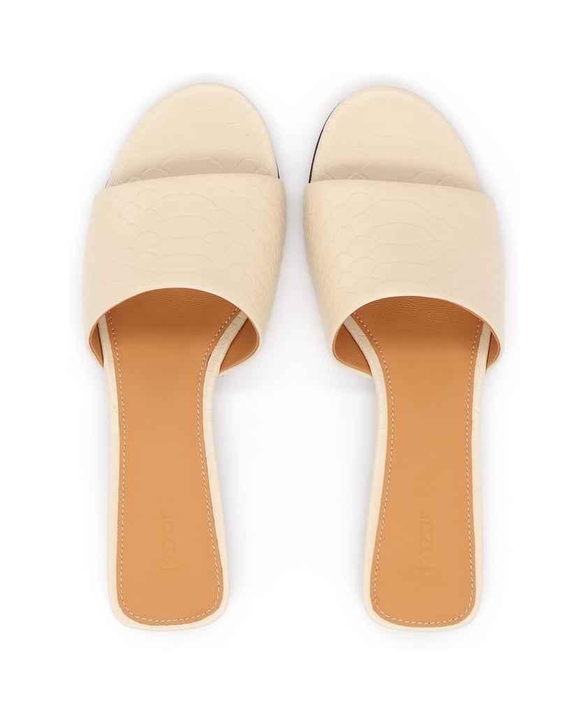 Kazar-Beige-embossed-natural-leather-mules-with-low-heel-béžová