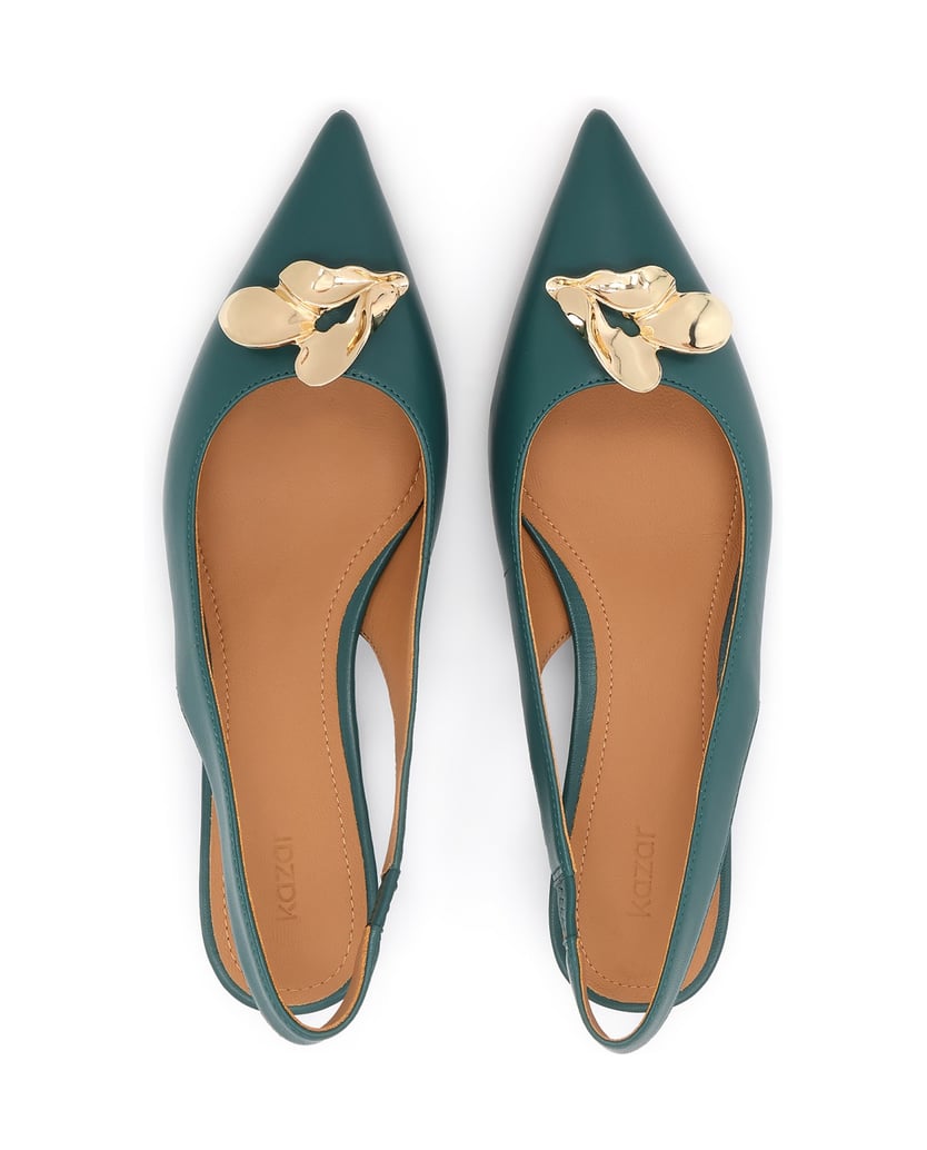 Kazar-Green-pumps-with-gold-embellishment-zelená