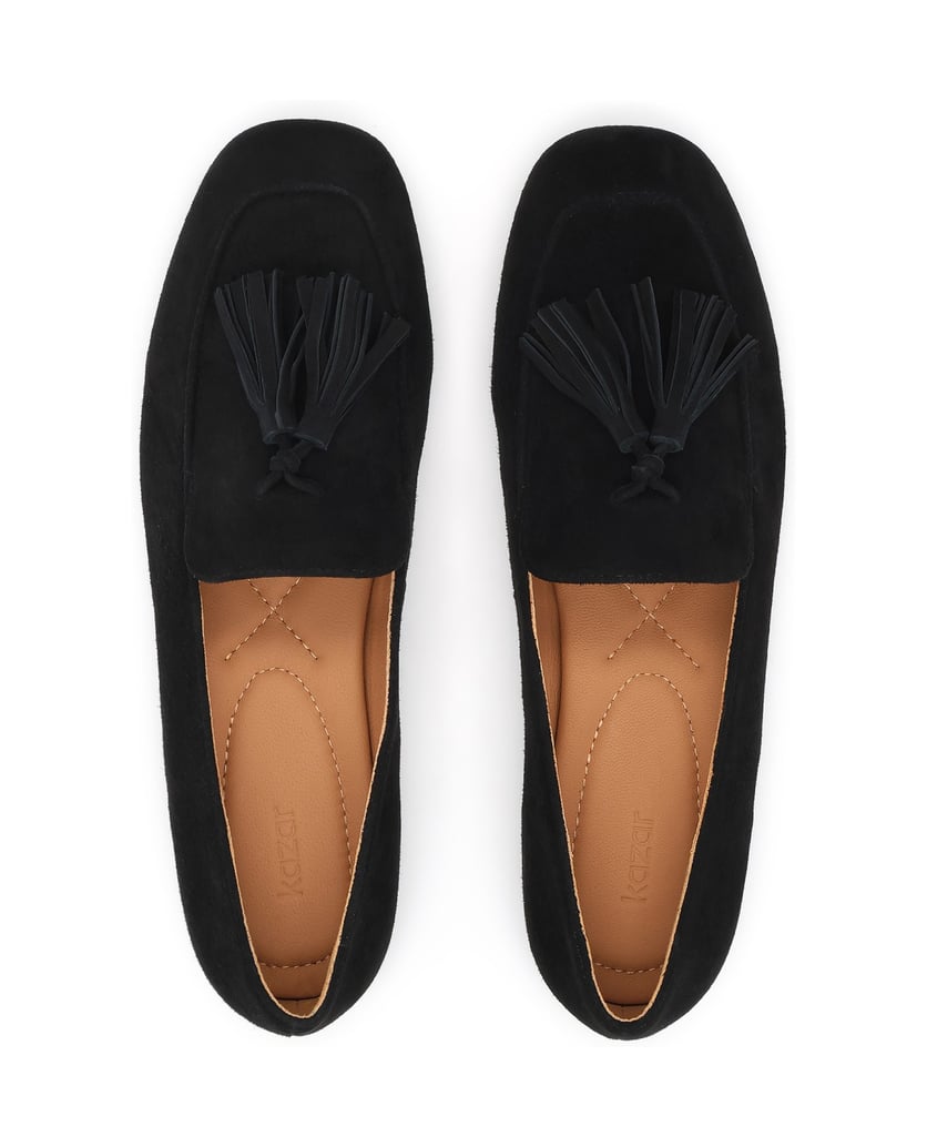 Kazar-Black-suede-loafers-with-double-chokers-černá