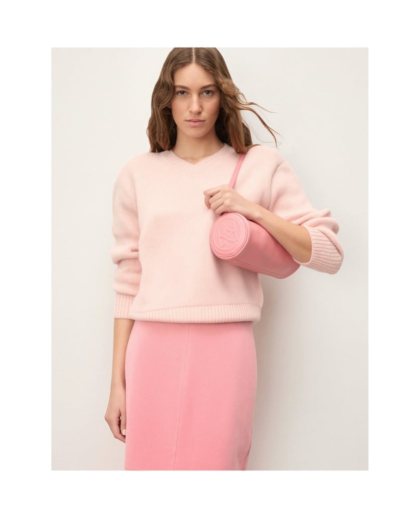 Kazar-Cylindrical-pink-strap-handbag-ružová