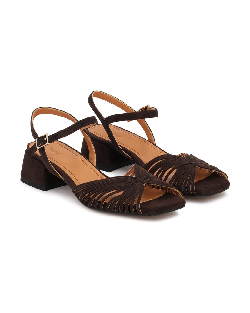 Kazar-Dark-brown-suede-sandals-with-fine-straps-tmavě-hnědá