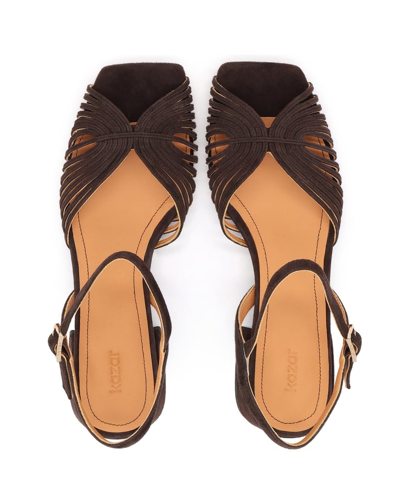 Kazar-Dark-brown-suede-sandals-with-fine-straps-tmavě-hnědá