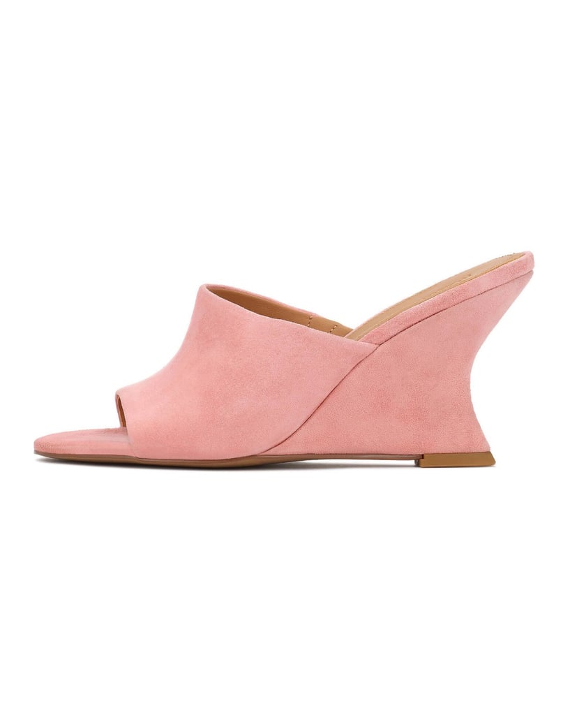 Kazar-Pink-suede-mules-on-a-platform-heel-růžová