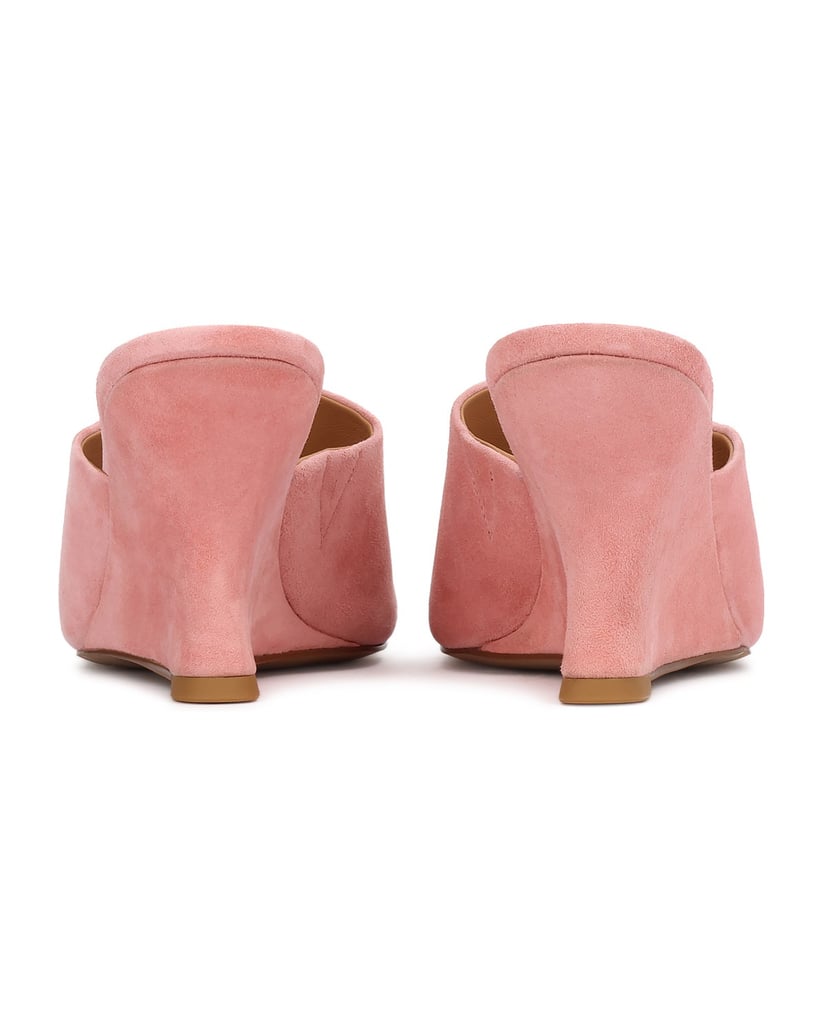 Kazar-Pink-suede-mules-on-a-platform-heel-růžová