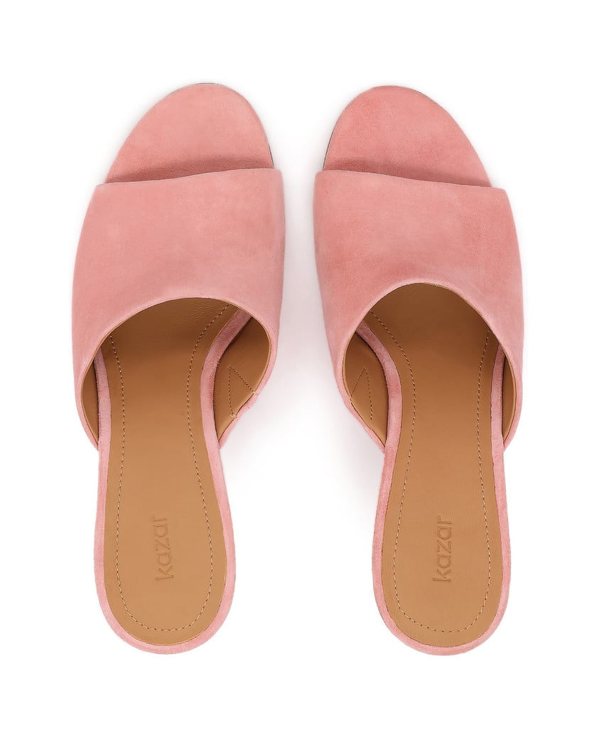Kazar-Pink-suede-mules-on-a-platform-heel-růžová