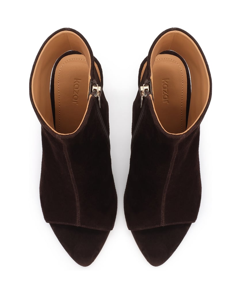Kazar-Dark-brown-peep-toe-boots-on-a-slender-stiletto-heel-tmavě-hnědá
