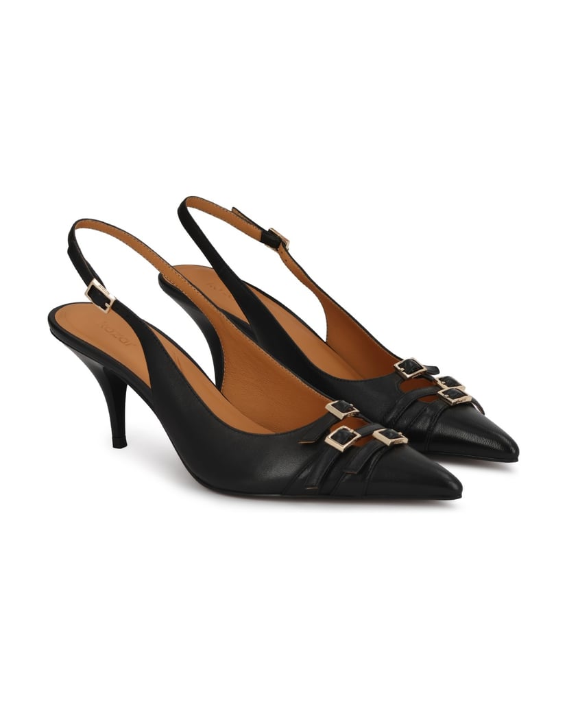 Kazar-Open-toe-pumps-with-open-heels-and-pointed-toes-čierna