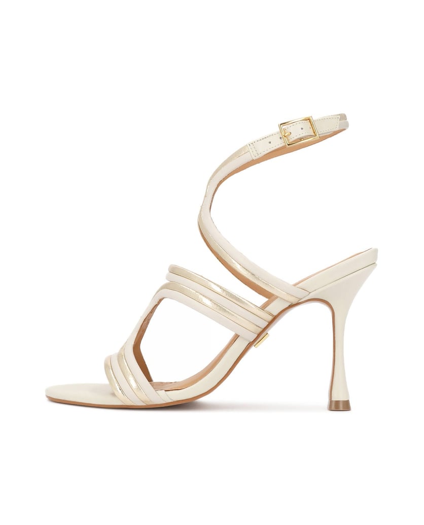 Kazar-White-and-gold-leather-sandals-biela