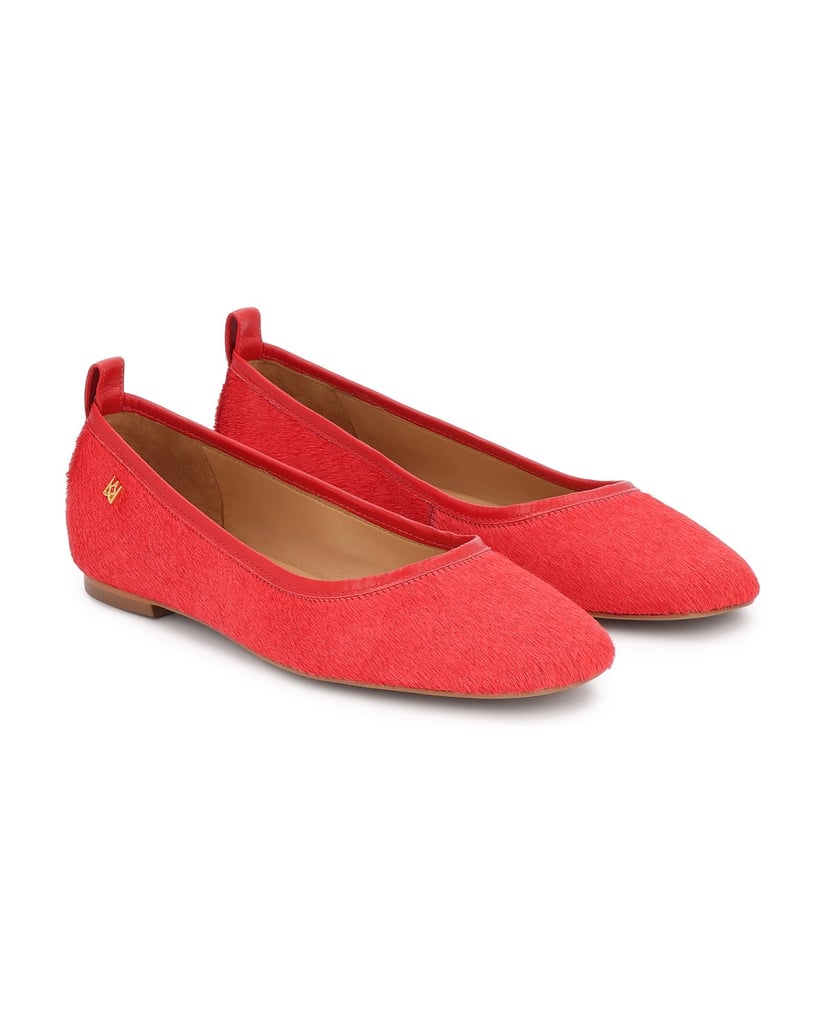 Kazar-Red-ballerinas-made-of-leather-with-natural-hair-finish-červená