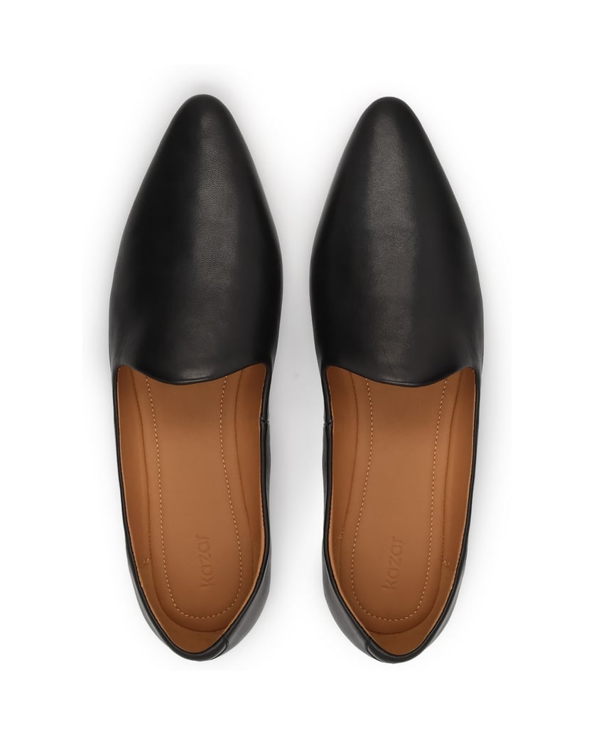 Kazar-Soft-black-leather-flat-shoes-čierna