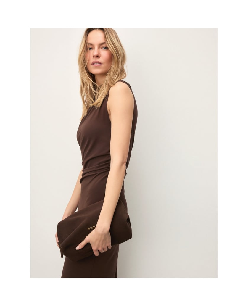 Kazar-Suede-cosmetic-bag-in-dark-brown-color-with-gold-details-tmavě-hnědá