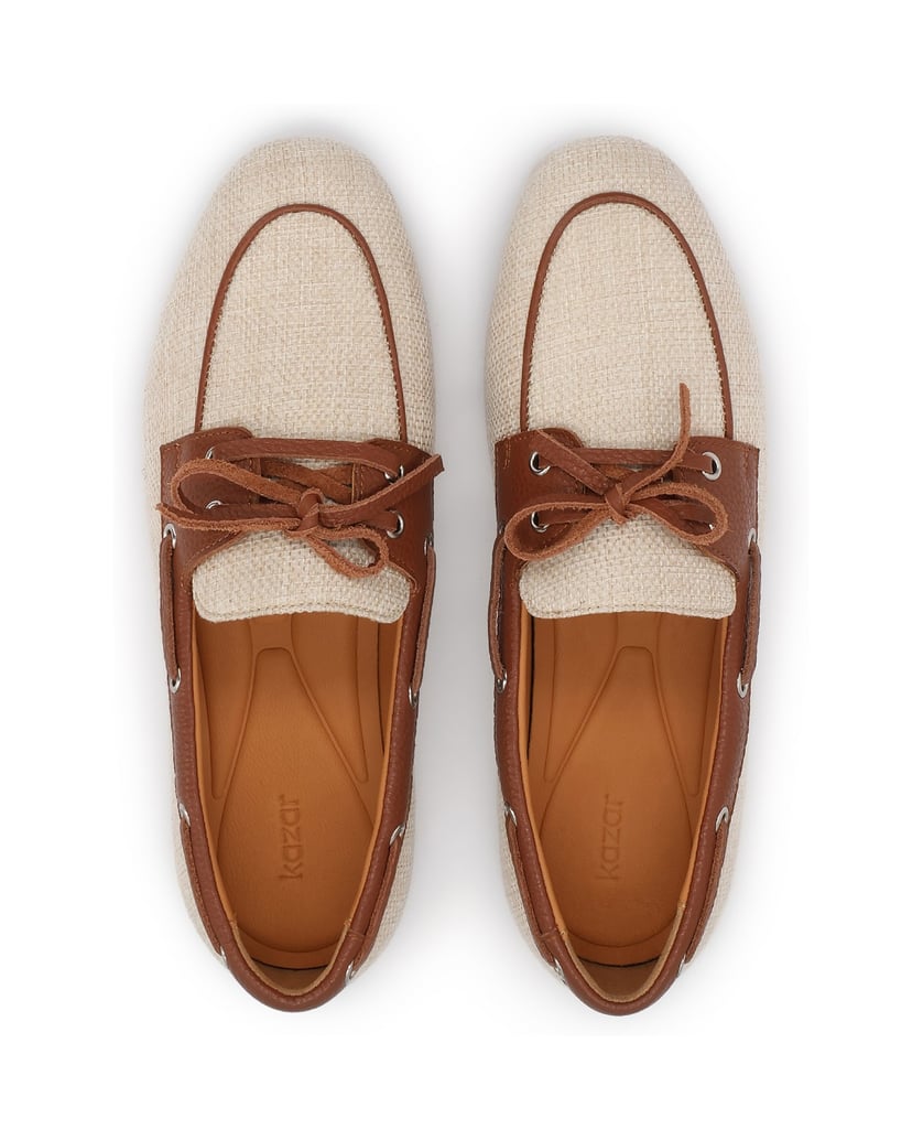 Kazar-Sailing-styled-shoes-in-canvas-fabric-and-leather-béžová