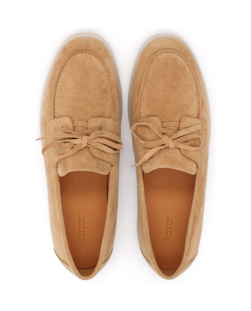 Kazar-Suede-slip-on-shoes-with-lacing-velbloudí