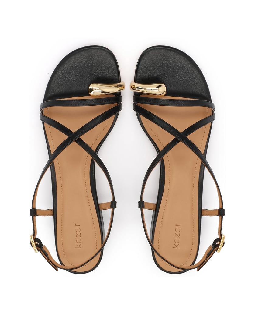 Kazar-Low-black-sandals-with-jewelry-embellishment-čierna