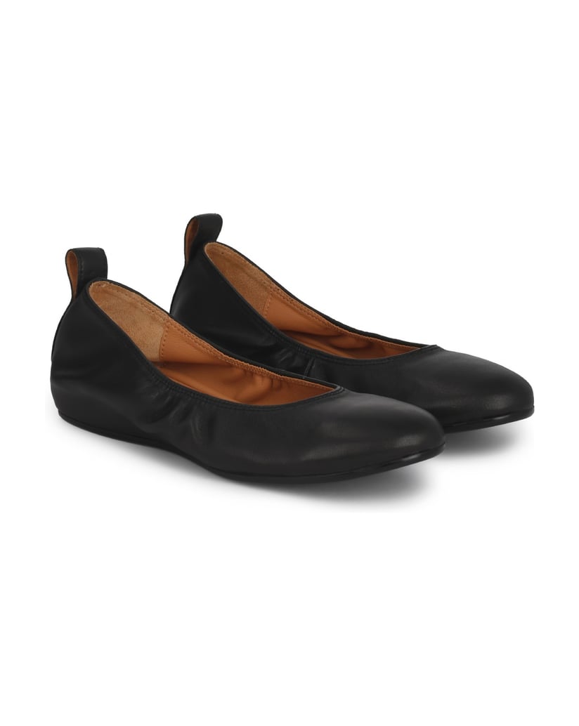 Kazar-Black-leather-ballerinas-with-elastic-trim-čierna