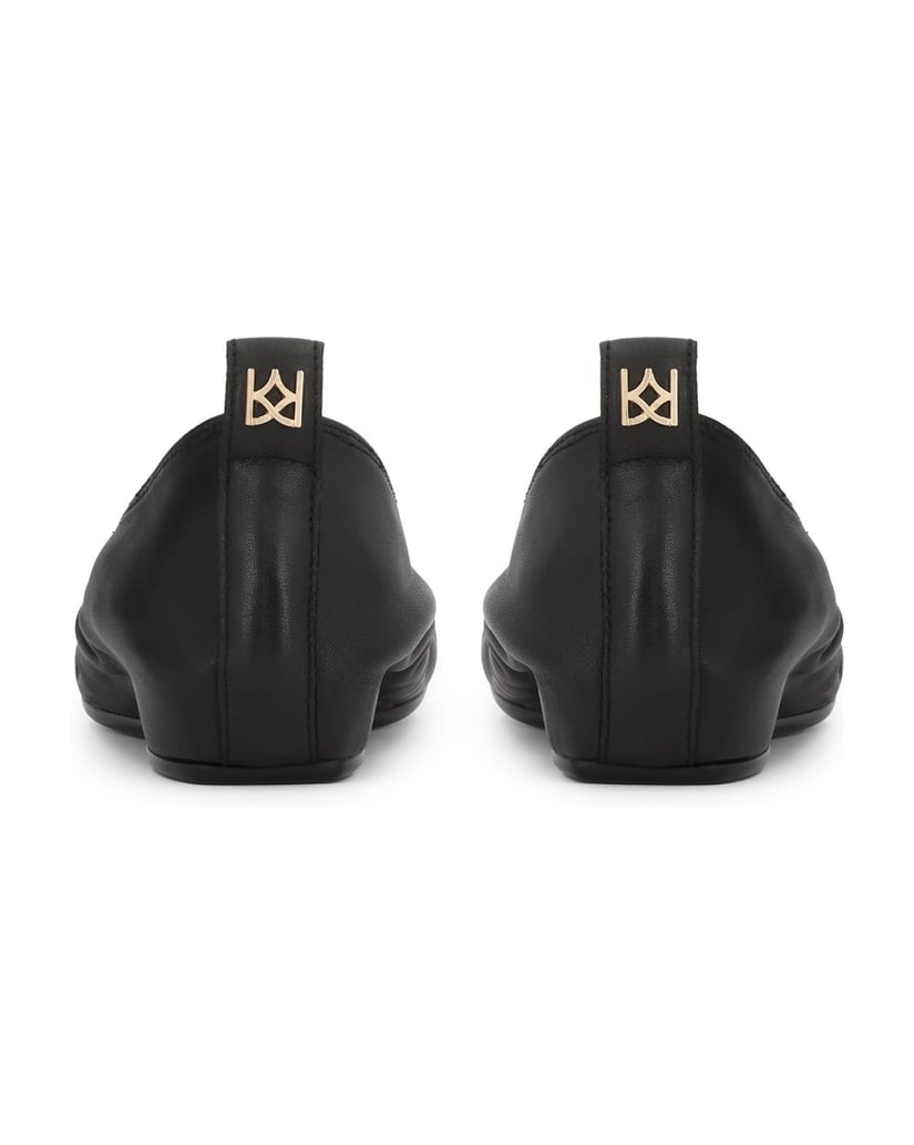 Kazar-Black-leather-ballerinas-with-elastic-trim-čierna