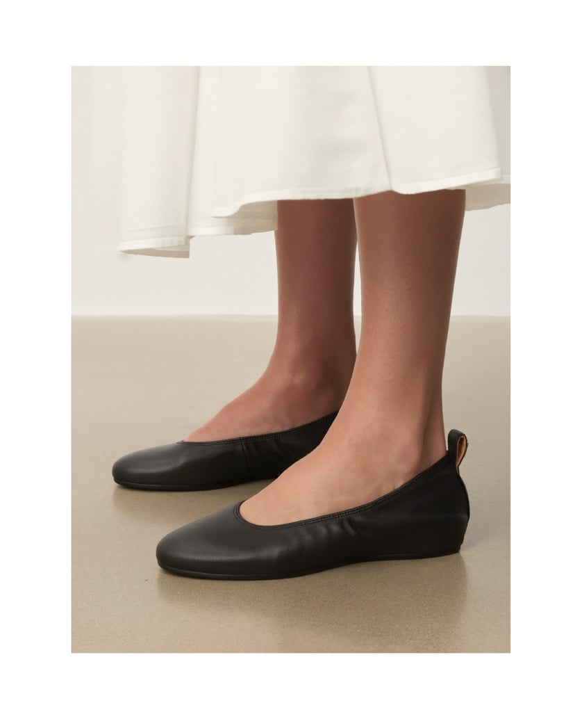Kazar-Black-leather-ballerinas-with-elastic-trim-čierna