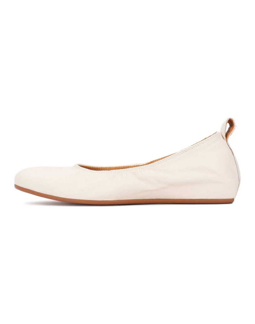 Kazar-Off-white-ballerinas-with-gold-monogram-bílá