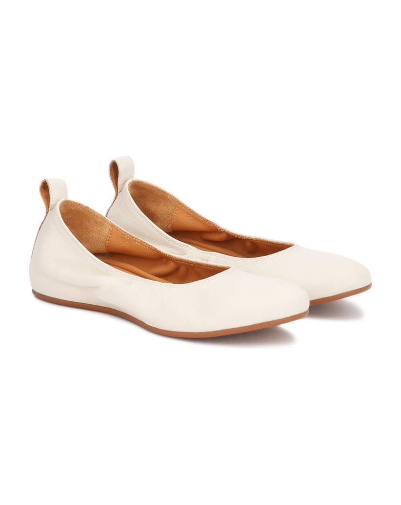 Kazar-Off-white-ballerinas-with-gold-monogram-bílá