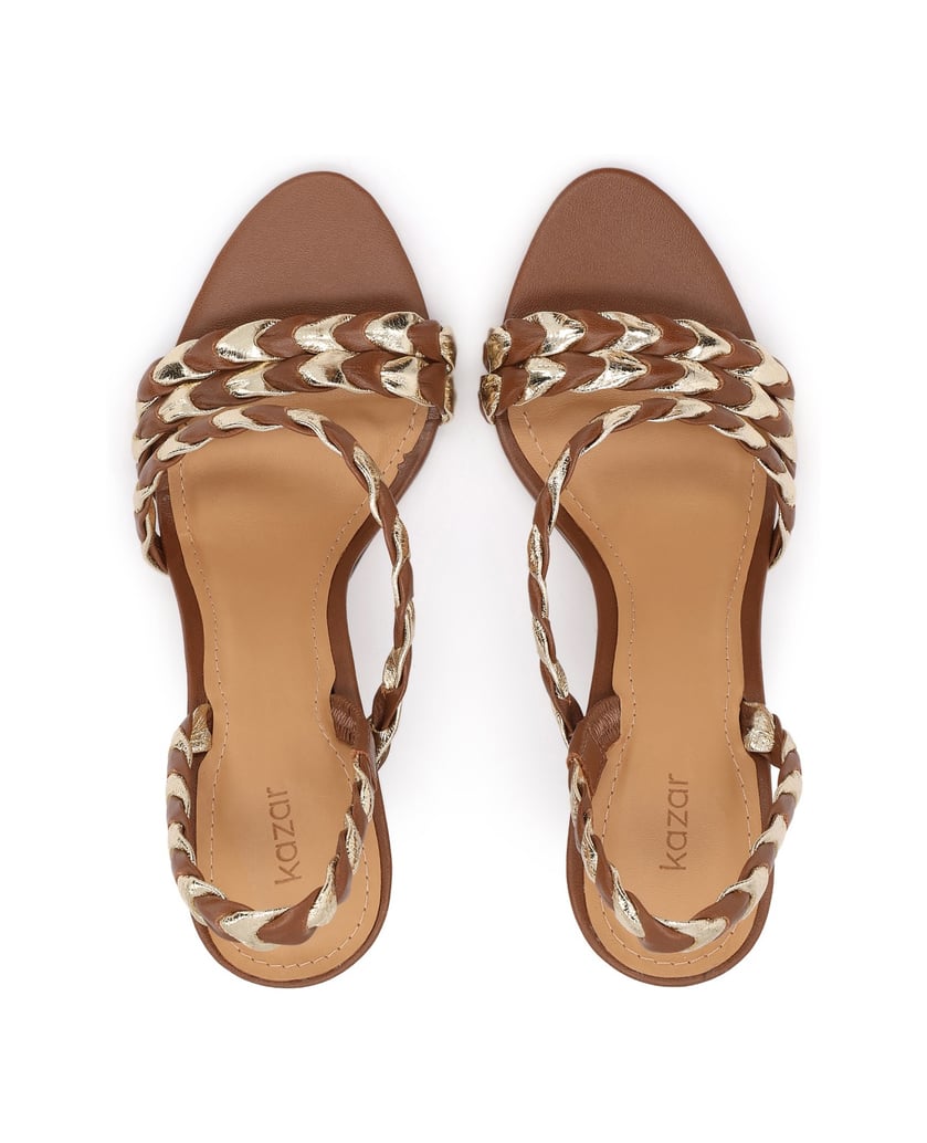 Kazar-Brown-and-gold-leather-sandals-hnědá