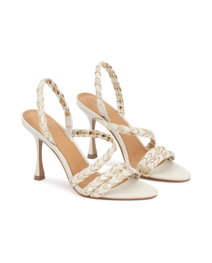 Kazar-White-and-gold-heeled-sandals-biela