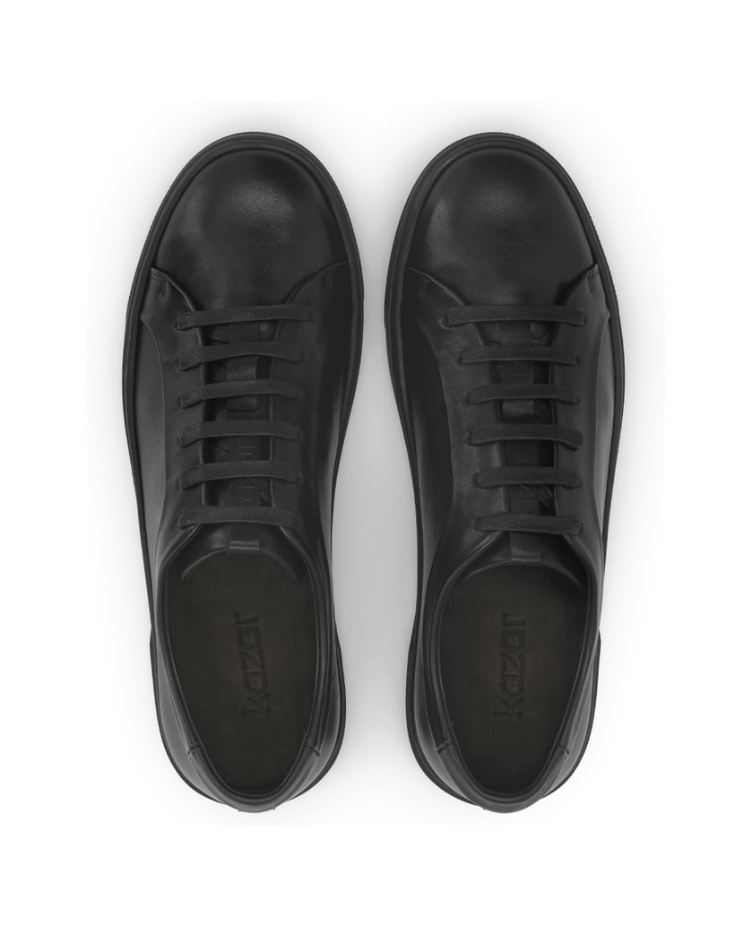 Kazar-Black-men's-leather-sneakers-čierna