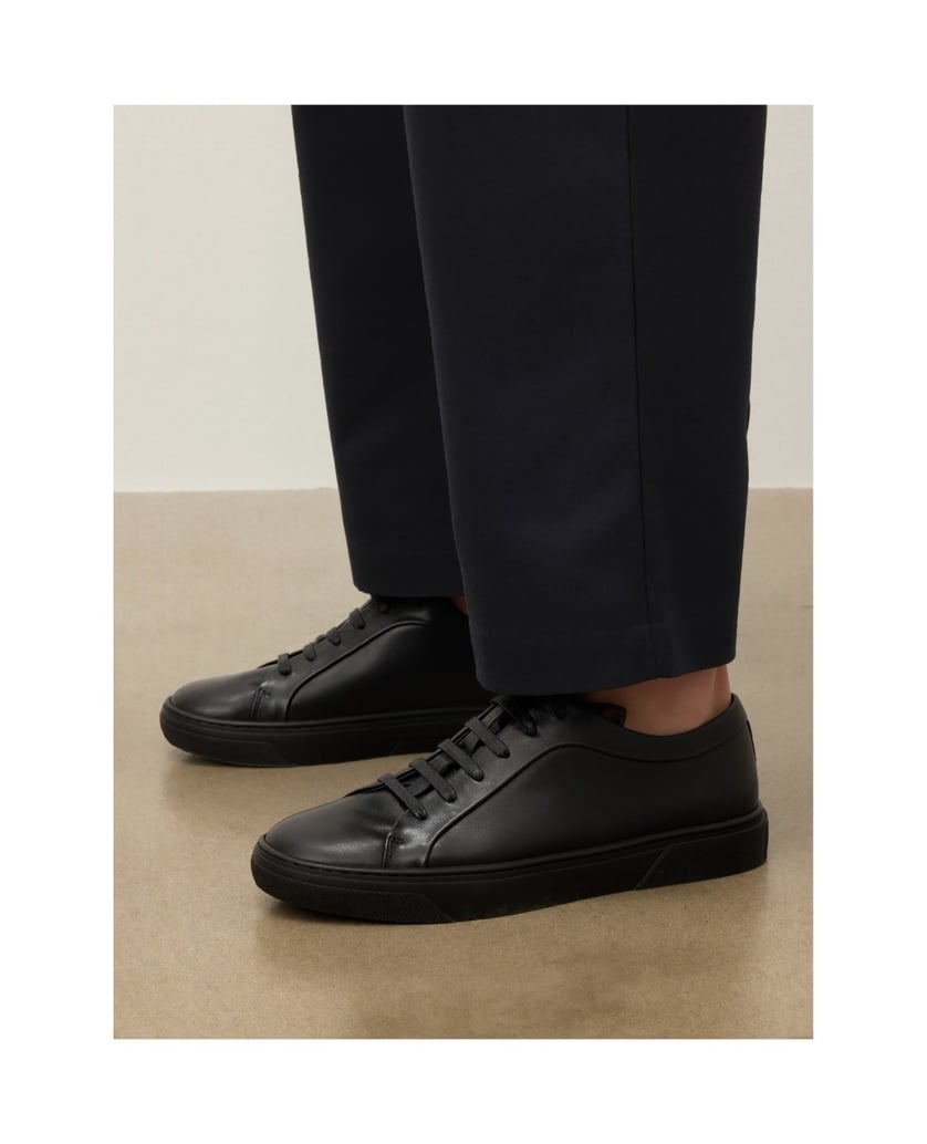 Kazar-Black-men's-leather-sneakers-čierna
