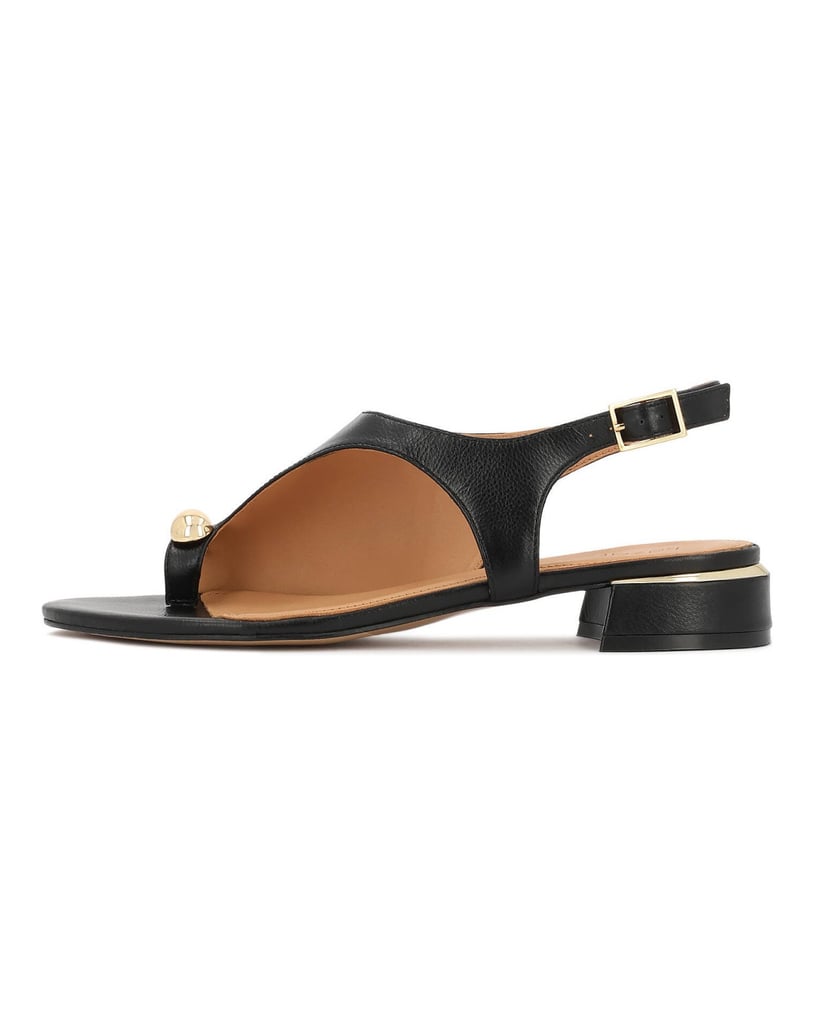Kazar-Leather-low-sandals-with-metal-embellishment-čierna