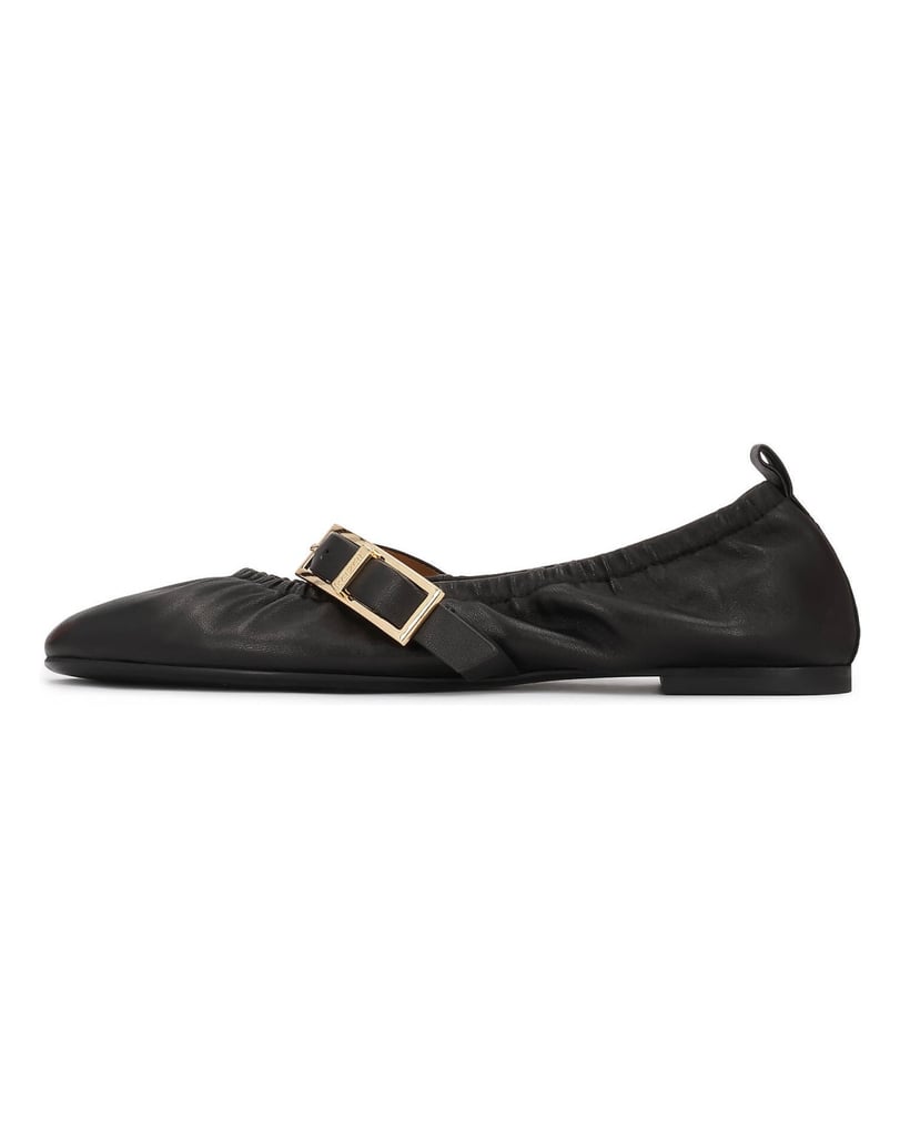 Kazar-Black-ballerinas-with-elastic-around-the-upper-černá