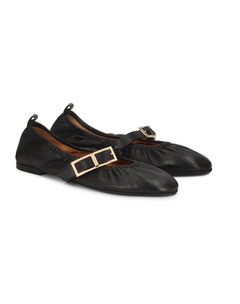 Kazar-Black-ballerinas-with-elastic-around-the-upper-černá