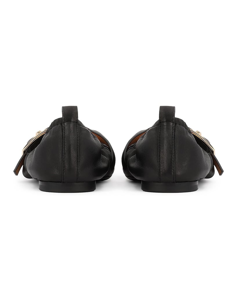 Kazar-Black-ballerinas-with-elastic-around-the-upper-černá
